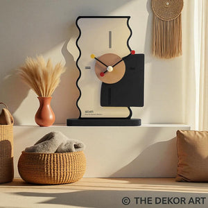 Abstract Modern Table Clock – 12×8 Inch – Designer Accent with Sculptural Aesthetic