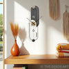 Vertical Minimalist Wall Clock – 34×11 Inch – Scandinavian Style in Monochrome Gold Finish