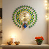 Royal Peacock Feather Wall Clock – Metal Gold Dial, 70×70 cm – Luxury Statement Decor for Living Spaces