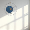 Luxury Blue & Gold Art Wall Clock – 32×36 Inch – Geometric Elegance for Contemporary Spaces