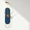 Navy & Gold Designer Oval Wall Clock – 36×8 Inch – Sleek Modern Art Accent for Hallway or Studio
