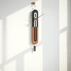 Modern Dual-Tone Wall Clock – 50×7 Inch – Warm Wood & Black Luxury Accent with Minimalist Lines
