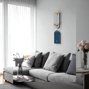 Elegant Deer Horn Blue Wall Clock – 30×7 Inch – Nordic Accent Timepiece for Premium Interiors