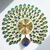 Majestic Green & Blue Peacock Wall Clock – Premium Metal Art, 70×68 cm – A Regal Touch for Modern Homes