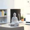 The Dekor Art White Buddha Idol for Home Decor - Peaceful Sitting Buddha Statue for Meditation, Good Luck Showpiece, Living Room Decoration, Spiritual Housewarming Gift, and Meditation Accessories