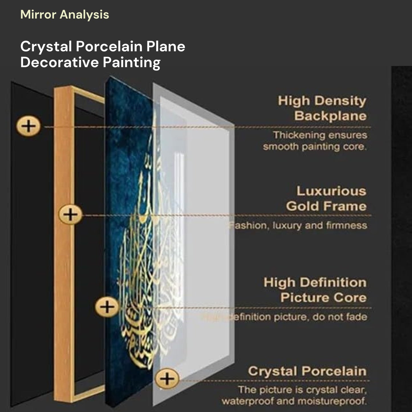 Crystal Floral Wall Painting — LED Glow Finish; 24×48 inches