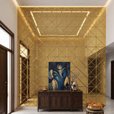 Gold mirror glass mosaic wall tiles at The Dekor Art - grand entryway foyer | The Dekor Art