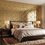 Gold Cross-Cut Bevel Glass Mosaic Mirror Tiles by The Dekor Art - indian bedroom | The Dekor Art