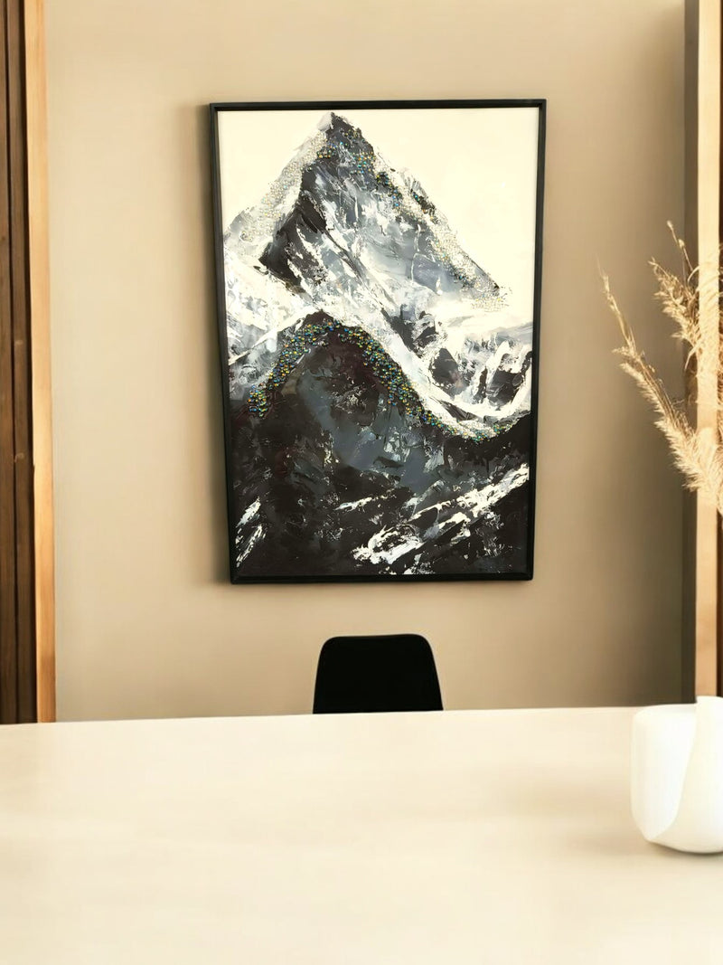 Luxury Imported Premium Handmade Canvas Painting with Half Hand Paint & PS Frame for Living Room Décor – 80x120 cm